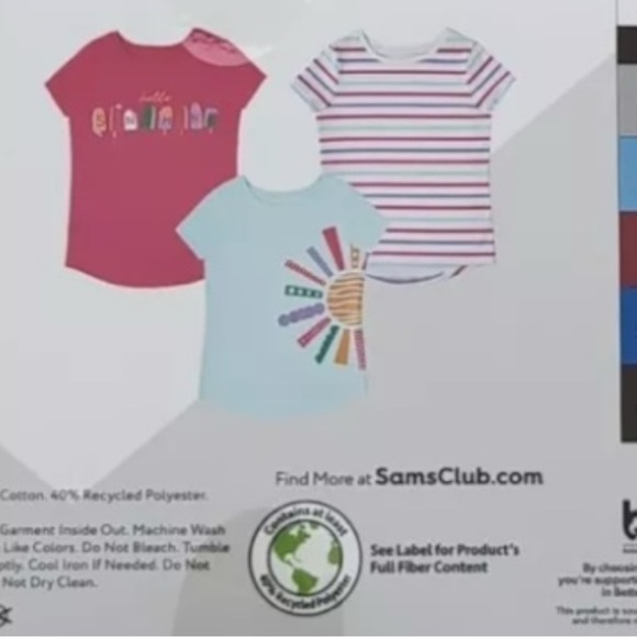 Member's Mark Girl's 3 Pack Short Sleeve Graphic Tees/ Hello Sunshine| NEW/NWT🩷 - Picture 3 of 7